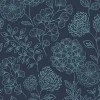 Sale Brewster/ASP 2975-26207 Ada Indigo Floral Wallpaper