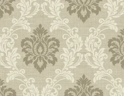 Discount Brewster Adela Neutral Twill Damask Wallpaper