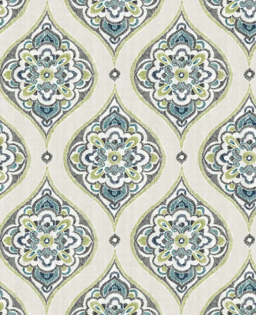 Outlet Brewster/ASP 2821-25148 Adele Green Damask Wallpaper