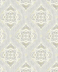 Online Brewster/ASP 2821-25149 Adele Light Grey Damask Wallpaper