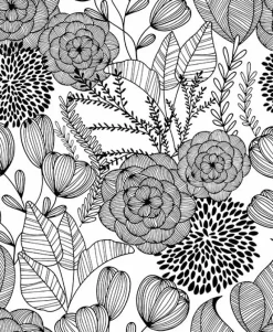 Best Brewster/ASP 2903-25853 Alannah Black Botanical Wallpaper