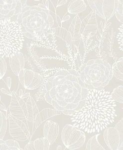 Hot Brewster/ASP 2903-25858 Alannah Bone Botanical Wallpaper