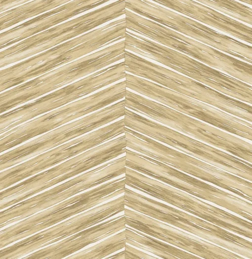 Clearance Brewster 2766-23778 Aldie Khaki Chevron Weave Wallpaper