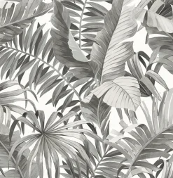 New Brewster/ASP 2744-24134 Alfresco Black Palm Leaf Wallpaper