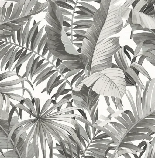 New Brewster/ASP 2744-24134 Alfresco Black Palm Leaf Wallpaper
