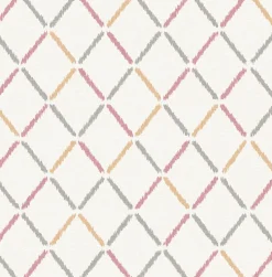 Sale Brewster/ASP 2902-25536 Allotrope Rose Linen Geometric Wallpaper