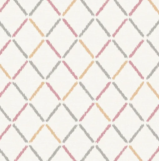 Sale Brewster/ASP 2902-25536 Allotrope Rose Linen Geometric Wallpaper