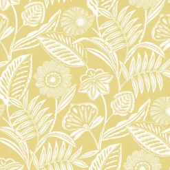 Best Brewster/ASP 2969-87529 Alma Yellow Tropical Floral Wallpaper