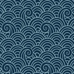 Clearance Brewster/ASP 4081-26305 Alorah Navy Wave Wallpaper