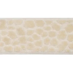 Discount Stock/Europatex Alpas Pearl 3.5 inch Antique Cream Cut Velvet Europatex Trim