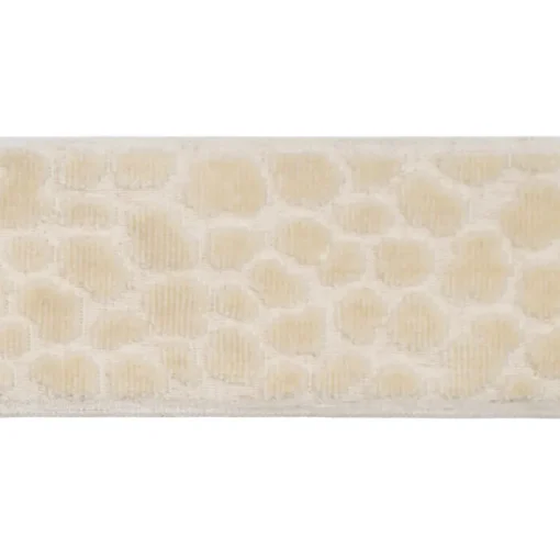 Discount Stock/Europatex Alpas Pearl 3.5 inch Antique Cream Cut Velvet Europatex Trim