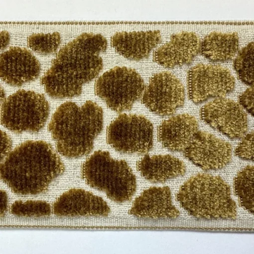 Clearance Stock/Europatex Alpas Topaz 3.5 inch Antique Gold Cut Velvet Europatex Trim