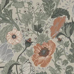 New Brewster/ASP 2948-33001 Anemone Grey Floral Wallpaper