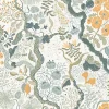 Outlet Brewster/ASP 2932-65103 Ann Turquoise Floral Vines Wallpaper