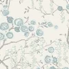 Best Brewster/ASP Aqua Peony Tree Wallpaper