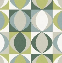 Hot Brewster/ASP 2903-25845 Archer Green Linen Geometric Wallpaper
