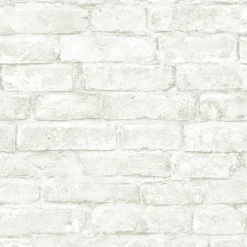 Best Brewster Arlington Off-White Brick Wallpaper