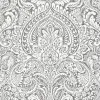 Hot Brewster/ASP 4019-86444 Artemis Platinum Floral Damask Wallpaper