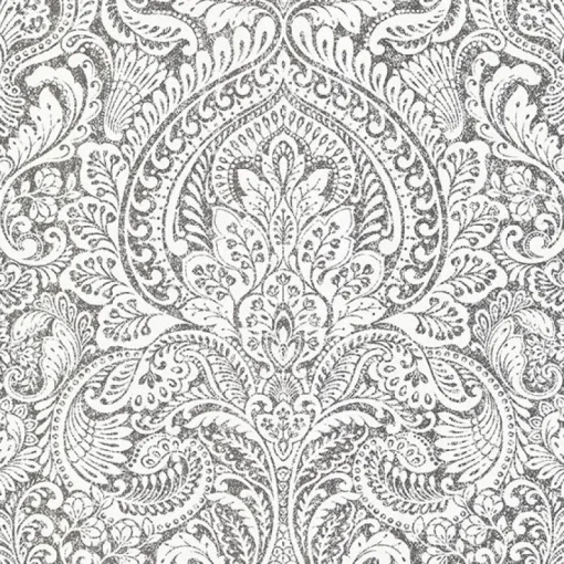 Hot Brewster/ASP 4019-86444 Artemis Platinum Floral Damask Wallpaper