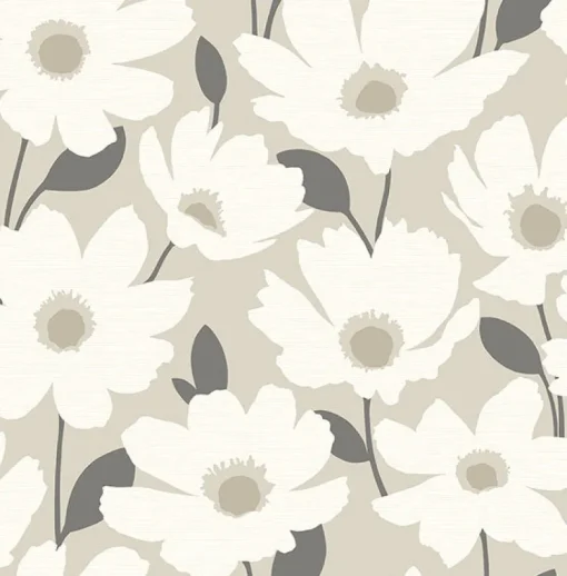 Best Brewster 2904-25675 Astera Beige Floral Wallpaper