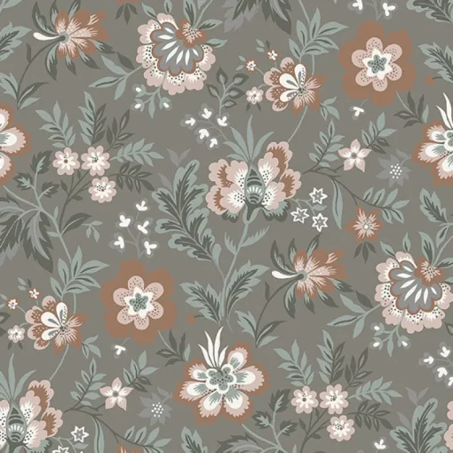 Outlet Brewster/ASP 2948-28002 Athena Grey Floral Wallpaper
