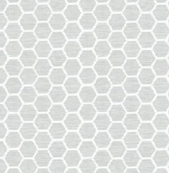 Best Brewster/ASP Aura Grey Honeycomb Wallpaper