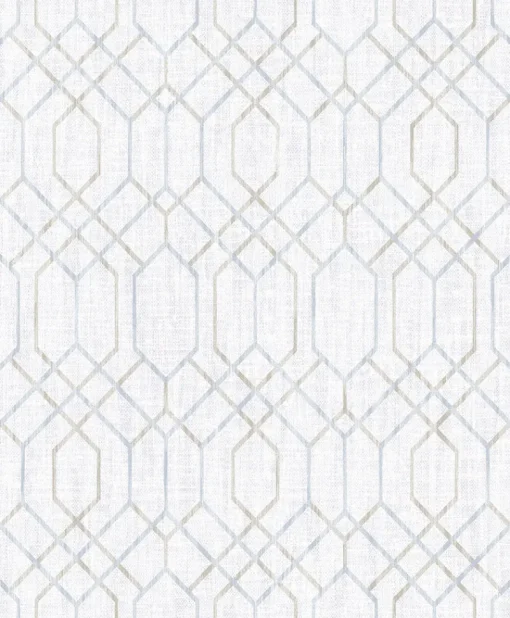 Clearance Brewster 2838-AW87732 Lyla Grey Trellis Wallpaper