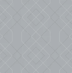 Online Brewster/ASP 2964-25910 Ballard Pewter Geometric Wallpaper
