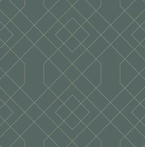 Fashion Brewster/ASP 2964-25911 Ballard Teal Geometric Wallpaper