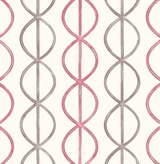 Best Brewster/ASP Banning Stripe Pink Geometric Wallpaper