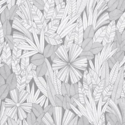 Online Brewster/ASP 4081-26344 Bannon Grey Leaves Wallpaper