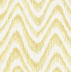 Sale Brewster/ASP 2901-25409 Bargello Yellow Faux Grasscloth Wave Wallpaper