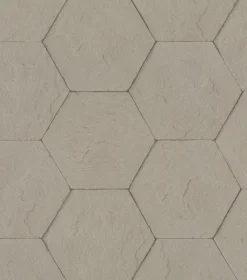 Hot Brewster 4015-427134 Bascom Light Grey Stone Hexagon Wallpaper