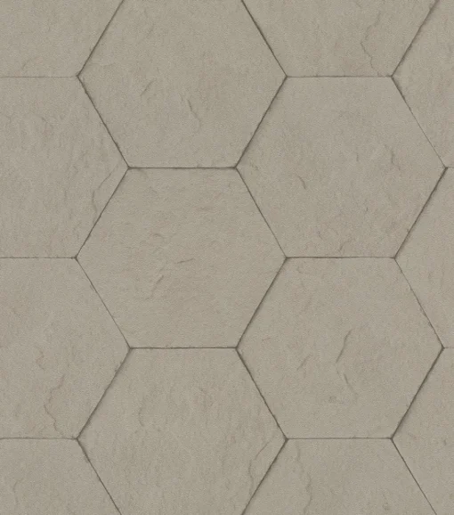 Hot Brewster 4015-427134 Bascom Light Grey Stone Hexagon Wallpaper