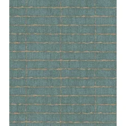 Outlet Brewster 376071 Batna Teal Brick Wallpaper