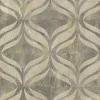 Clearance Brewster 2766-24429 Beallara Taupe Ogee Wallpaper