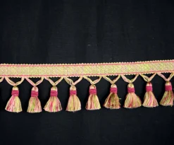 Hot Stock/Belagio BF4005 Pink 42/14 Pink Green Tassel Trim Fringe