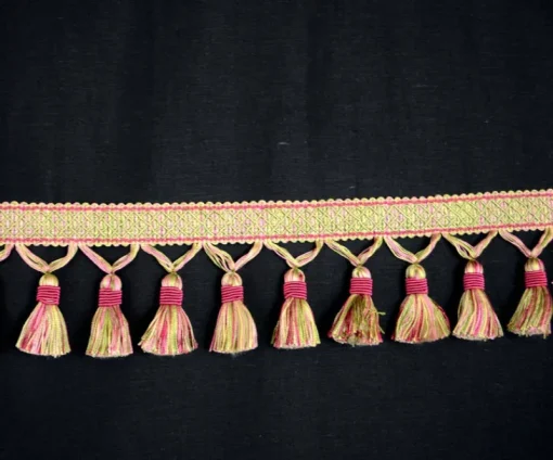 Hot Stock/Belagio BF4005 Pink 42/14 Pink Green Tassel Trim Fringe