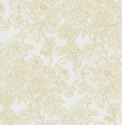 New Brewster/ASP 2901-25413 Birds of Paraside Breeze Mustard Floral Wallpaper