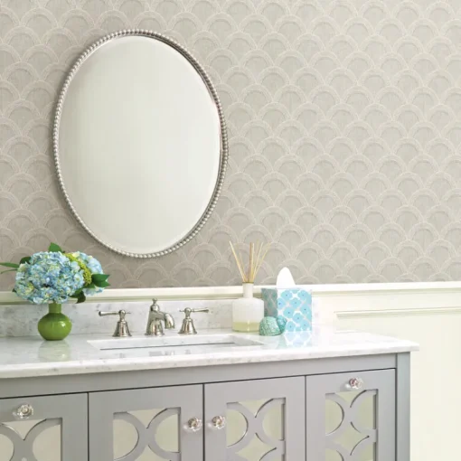 Sale Brewster 3117-12314 Bixby Grey Geometric Wallpaper