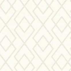 Sale Brewster Blaze White Trellis Wallpaper