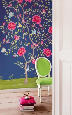 Discount Brewster Blue Morning Glory Wallpaper Mural