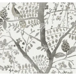 New York/AV BO6633 Gray Peacock Block Print Wallpaper