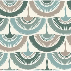 Hot York/AV BO6644 Green Feather and Fringe Wallpaper