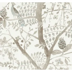 Clearance York/AV BO6635 Off White Peacock Block Print Wallpaper