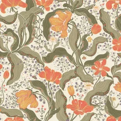 Online Brewster/ASP 2932-65119 Bodri Dark Green Tulip Garden Wallpaper
