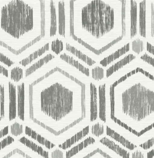Sale Brewster/ASP 2901-25432 Borneo Taupe Geometric Grasscloth Wallpaper