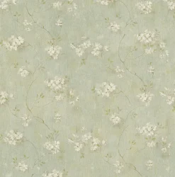 Fashion Brewster 3123-44107 Braham Aqua Floral Trail Wallpaper