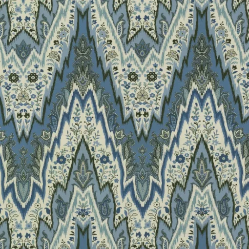 Fashion PKaufmann_inc/PKL Bray Flamestitch 750691 Indigo Williamsburg PK Lifestyles Fabric