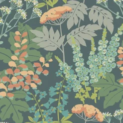 New Brewster/ASP 2973-90008 Brie Teal Forest Flowers Wallpaper